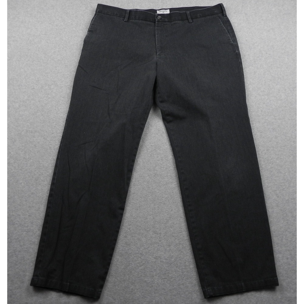 Dockers Pants Mens 40x32 Classic Fit Khaki Comfort Stretch Flex Flat Front Gray